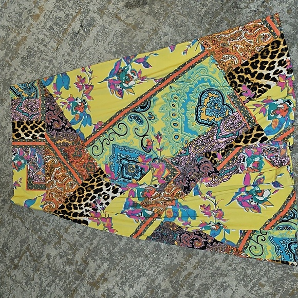 Melissa Paige Colorful Patchwork Maxi Skirt XL - Picture 3 of 7
